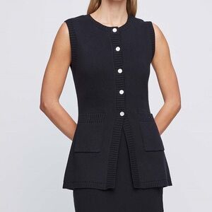 ANNA QUAN Knitted Cotton Sleeveless Cardigan